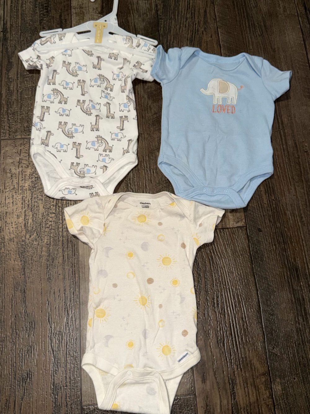 3 pc 0-3 months one piece body’s suits